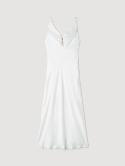 Sandro JEWEL SATIN-EFFECT MAXI DRESS