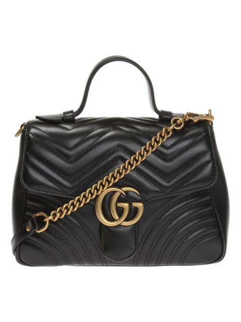 (WMNS) Gucci GG Marmont Series Bag Small-Size Black 498110-DTDIT-1000