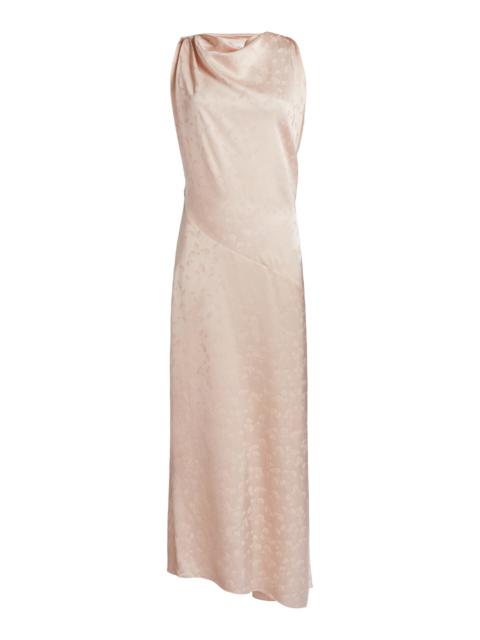 Victoria Beckham Twist Cowl-Neck Midi Dress light pink