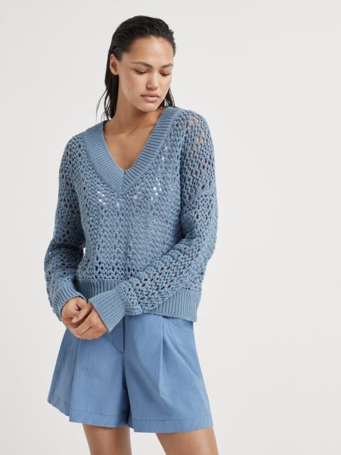 Brunello Cucinelli Techno cotton mesh sweater