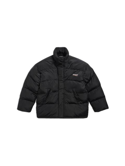 logo-print quilted jacket