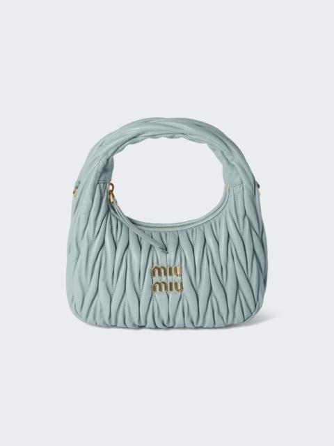 Miu Miu Wander Matelassé Nappa Leather Hobo Bag Powder Blue