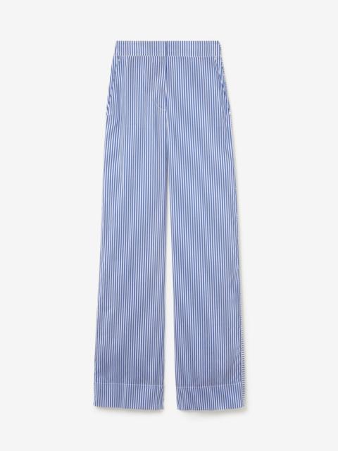 Burberry Striped Silk Wide-leg Trousers
