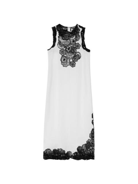 Jil Sander floral-embroidered sleeveless midi dress