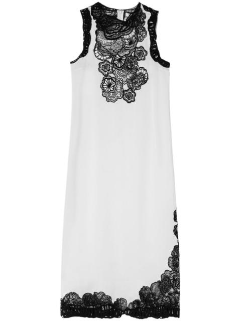 Jil Sander floral-embroidered sleeveless midi dress