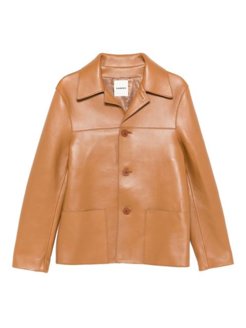 Sandro buttoned leather jacket