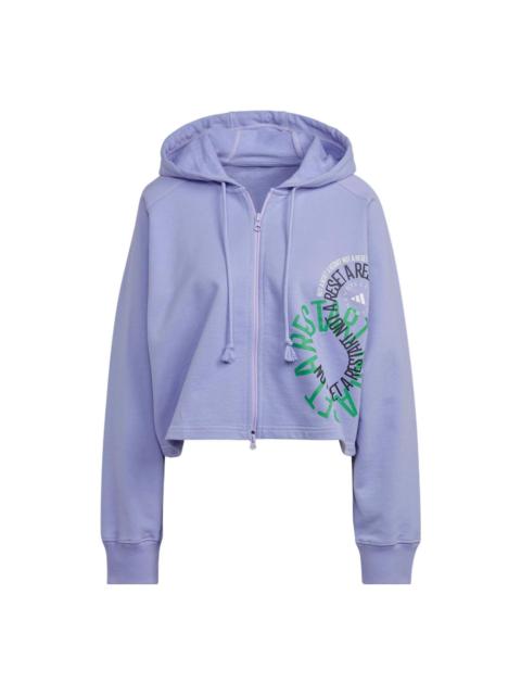 adidas (WMNS) adidas adidas by Stella McCartney Cropped Hoodie 'Purple' IB5892