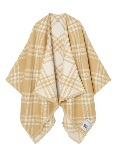 Burberry Women's Check Wool-Cashmere-Silk Cape - Sand Ecru