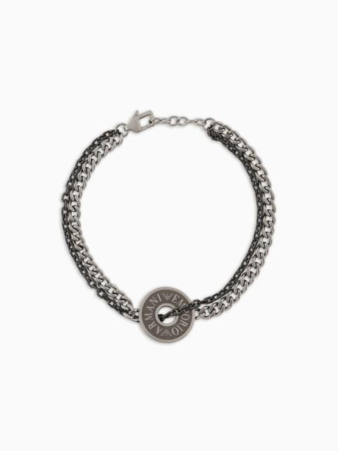 Stainless Steel and IP Gun-Plating Chain Bracelet