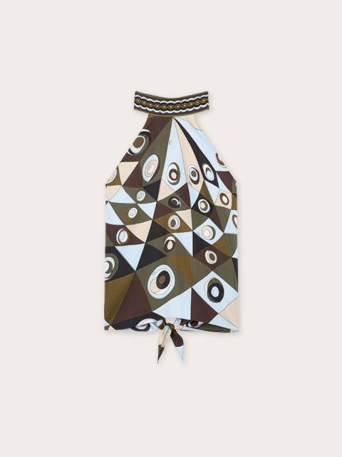 PUCCI OCCHI PRINT HALTER TOP