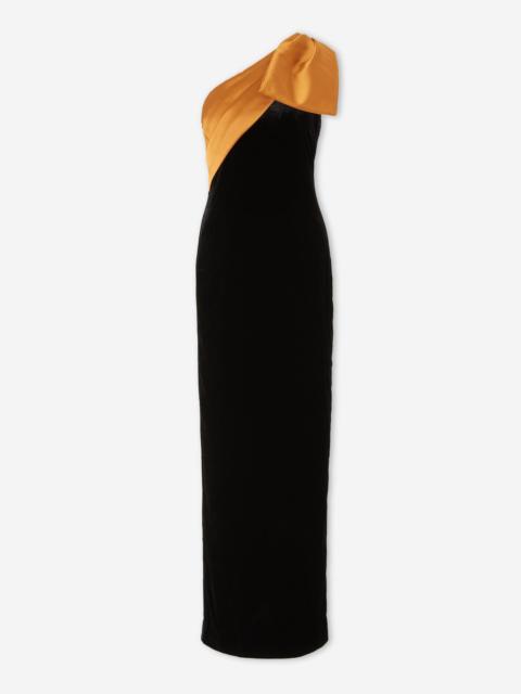ROLAND MOURET MAXI BOW DRESS