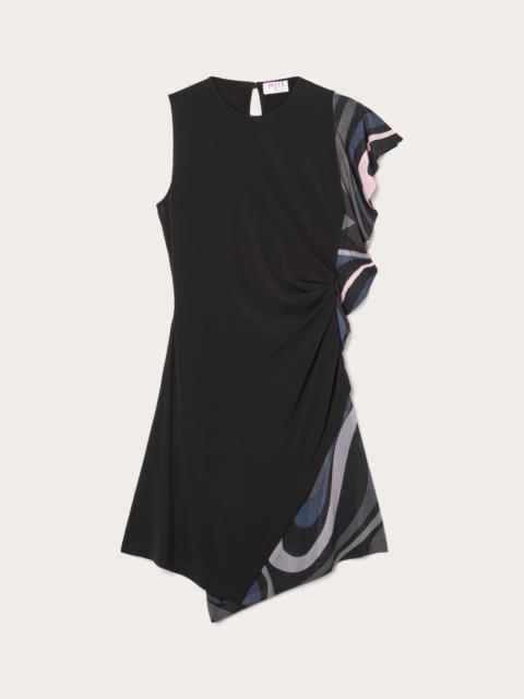 PUCCI MARMO PRINT DRAPE SLEEVELESS DRESS