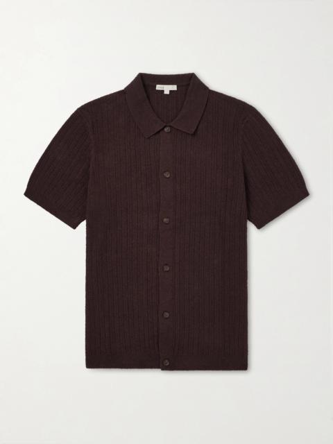 onia Ribbed-Knit Cotton-Blend Boucle Shirt