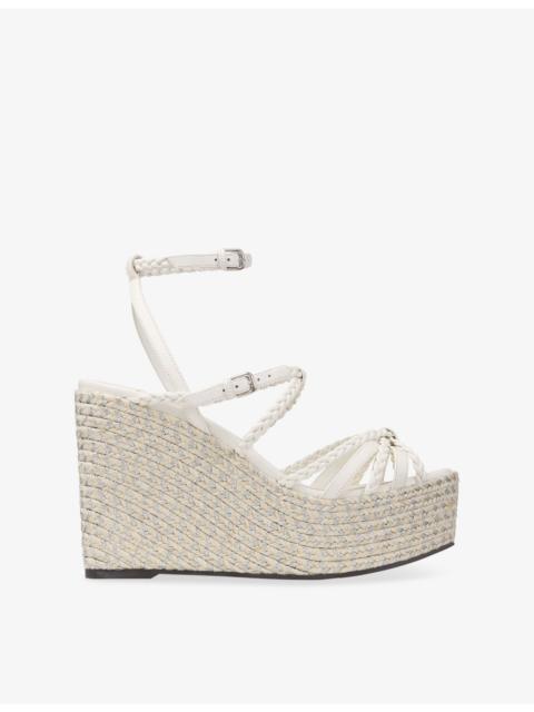 JIMMY CHOO Nyra 100 Leather Espadrilles