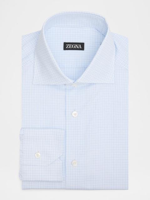 ZEGNA Men's Cotton Small Check Dress Shirt