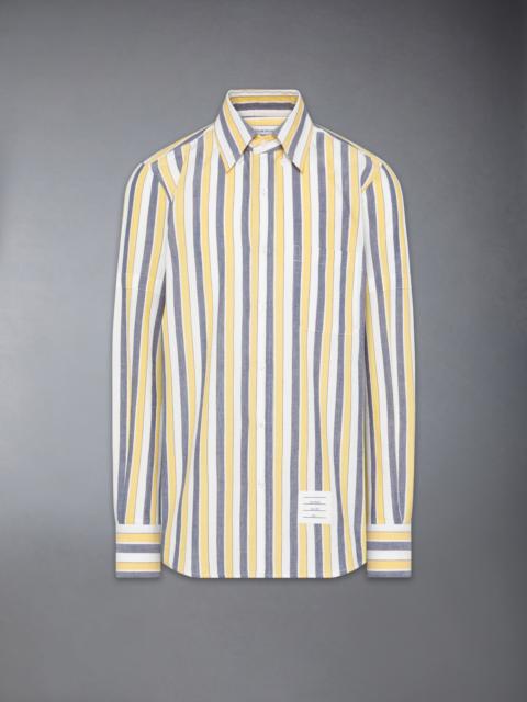 Thom Browne MADRAS COTTON REPP STRIPE ARMBAND SHIRT