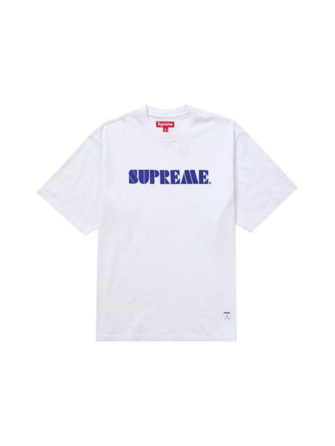 Supreme Stencil Embroidered S/S Top White