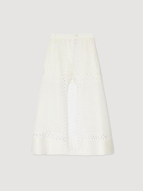 LONG LINEN-BLEND SKIRT WITH SHORTS