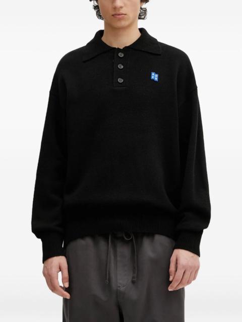ADER error polo-neck logo-patch sweater