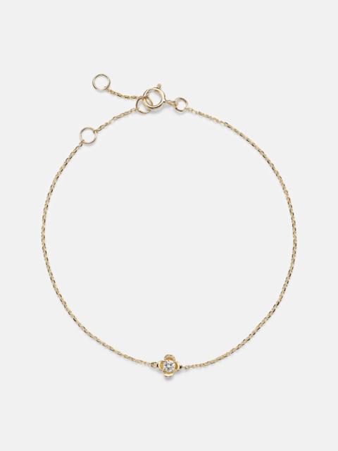 STONE AND STRAND Clover 14kt gold bracelet with diamonds