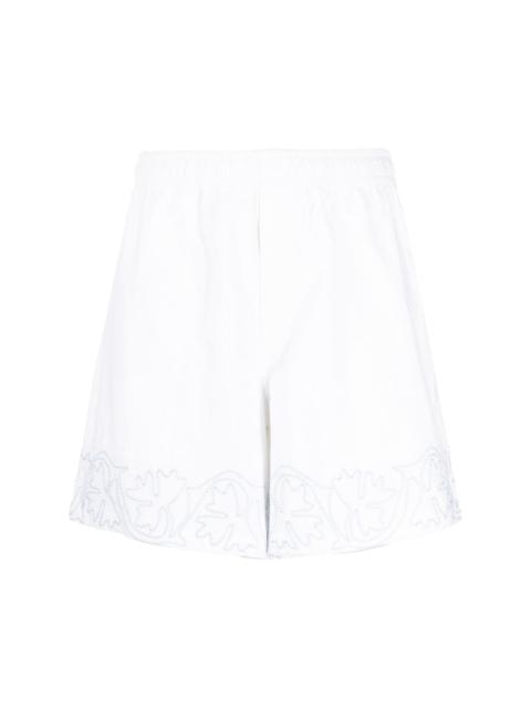 BODE floral-embroidered cotton shorts