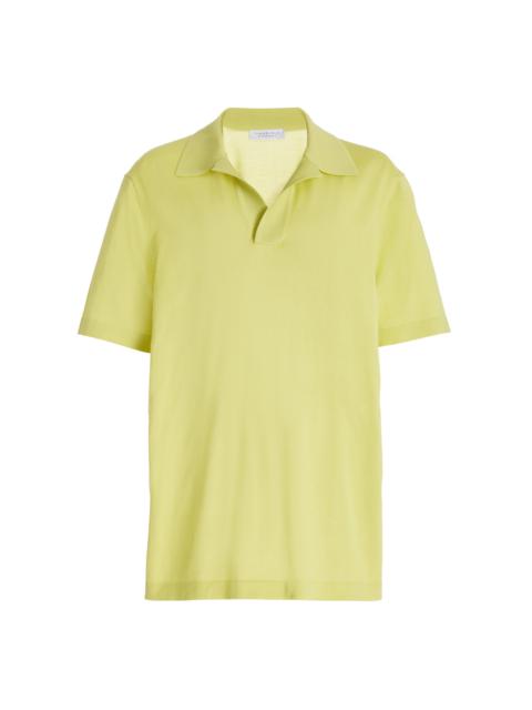 GABRIELA HEARST Stendhal Knit Short Sleeve Polo in Lime Adamite Cashmere