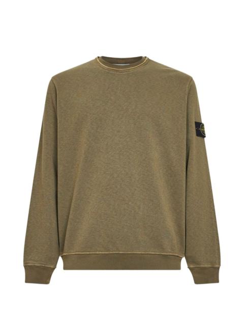 Stone Island ribbed logo-patch sweatshirt