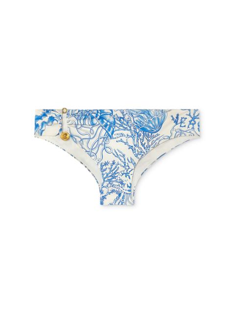 VERSACE La Vacanza Barocco-Printed Bikini Bottom blue