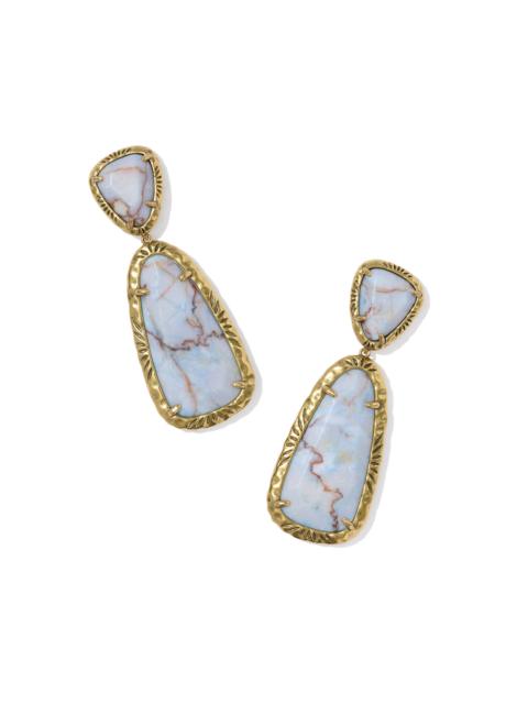 KENDRA SCOTT Jamie Etch Frame Vintage Gold Drop Earrings