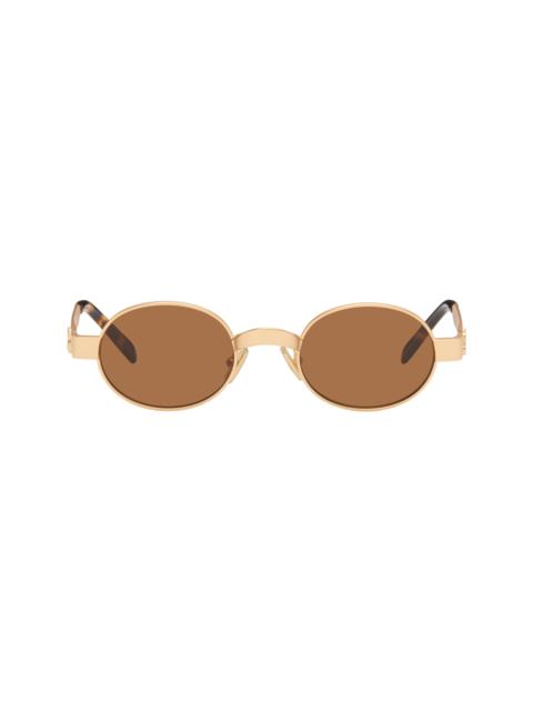 Miu Miu Gold Oval Sunglasses