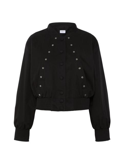 MARELLA Women's Eyelet Detail Cotton Bomber Jacket - Black