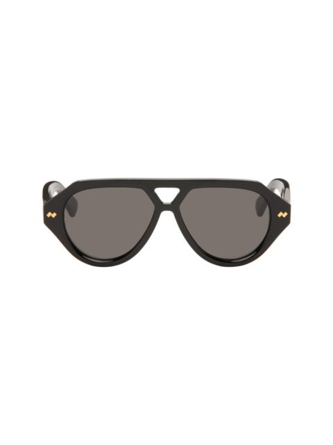 Bottega Veneta Black Dizzy Aviator Sunglasses