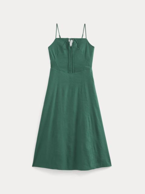 EVERLANE TIE-NECK DRESS IN STRETCH LINEN