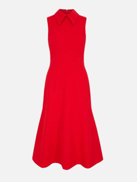 EMILIA WICKSTEAD Leontine Dress in Red Single Wool Crepe