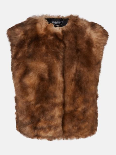 Dolce & Gabbana Cropped shearling vest