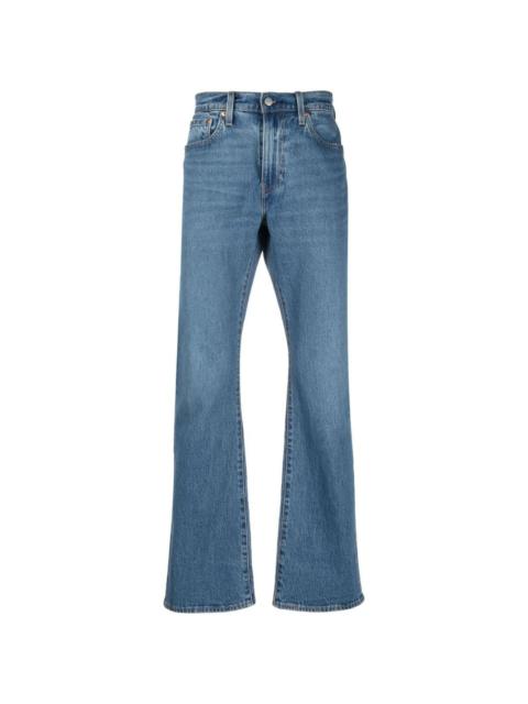 mid-rise straight-leg jeans