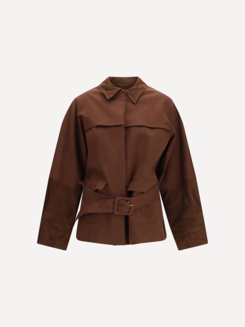 FABIANA FILIPPI Short Jacket with belt and suede details