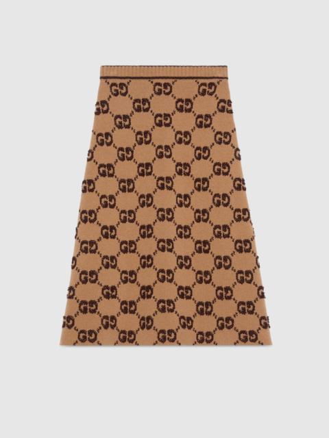 GUCCI GG wool bouclé jacquard skirt
