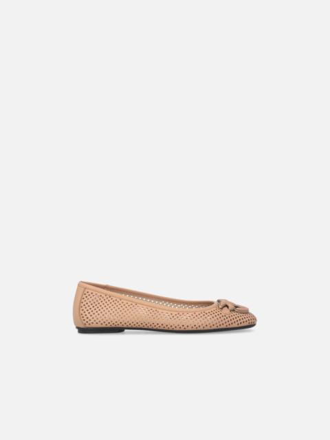 PINKO PERFORATED BALLERINAS WITH LOVE BIRDS LOGO