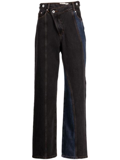 off-centre denim trousers