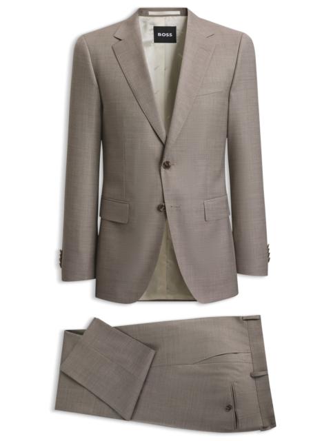 BOSS TWO-PIECE SLIM-FIT SUIT IN PATTERNED STRETCH WOOL