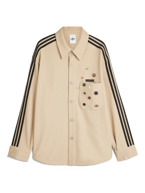 adidas Song For The Mute striped-sleeve button-up overshirt