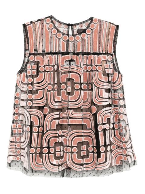 BIYAN geometric-print vest