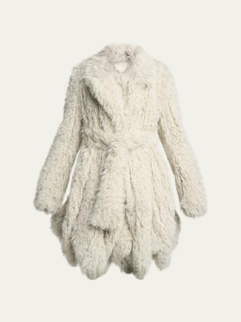 sacai Faux Fur Belted Coat