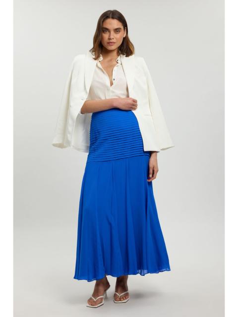 KAREN MILLEN Viscose Georgette Drop Hem Woven Maxi Skirt
