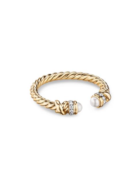 DAVID YURMAN Women's Petite Helena Ring in 18K Yellow Gold - Akoya White Pearl