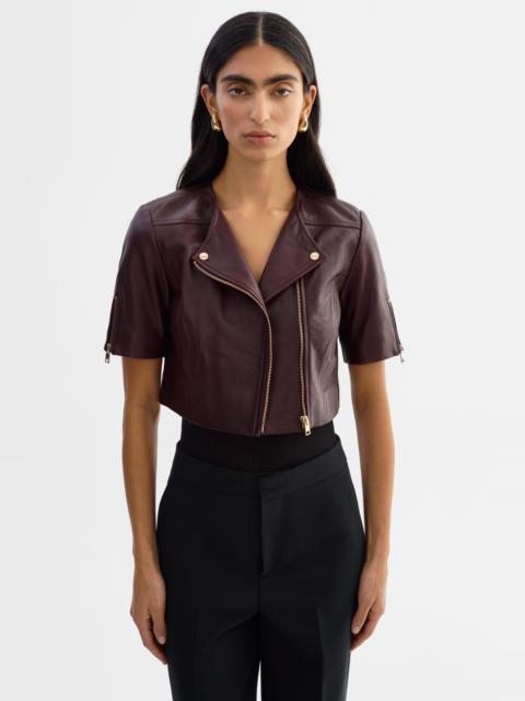 LAMARQUE KIRSI GOLD | Cropped Biker Jacket