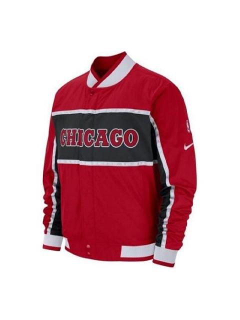 Nike Nike NBA MENS 시카고 불 농구 코트 사이드 자켓 레드 AJ9148-657