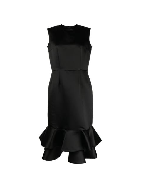 Comme Des Garçons peplum-hem sleeveless midi dress