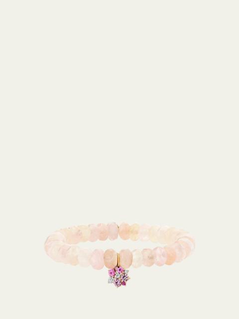 SYDNEY EVAN 14k Morganite Beaded Bracelet with Disc Charm